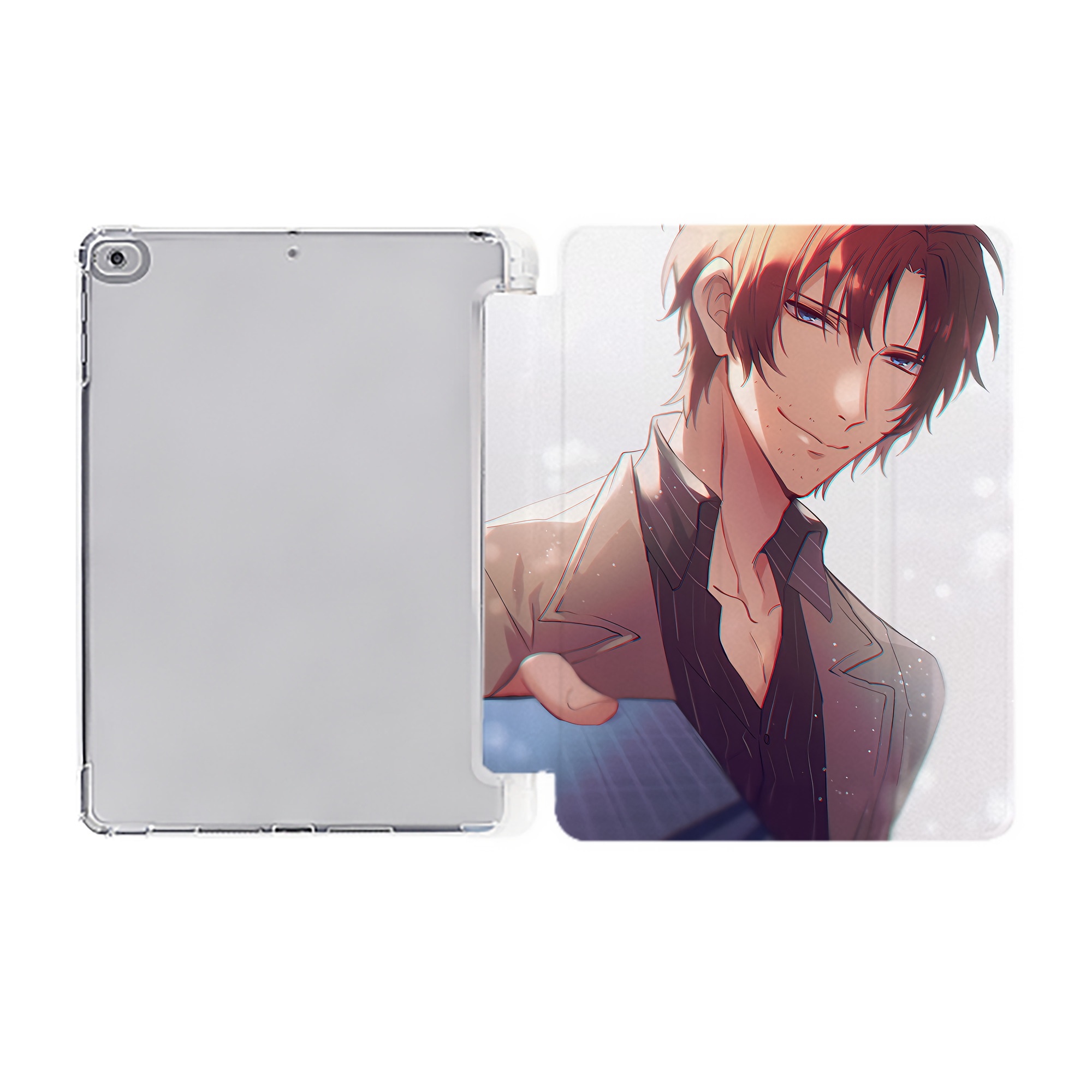 （画像用） 文豪ストレイドッグス Bungo Stray Dogs IPad ケース ペン収納付き 三つ折りスタンド PUレザー×シリコン 対応機種9.5/10.5/10.9インチ